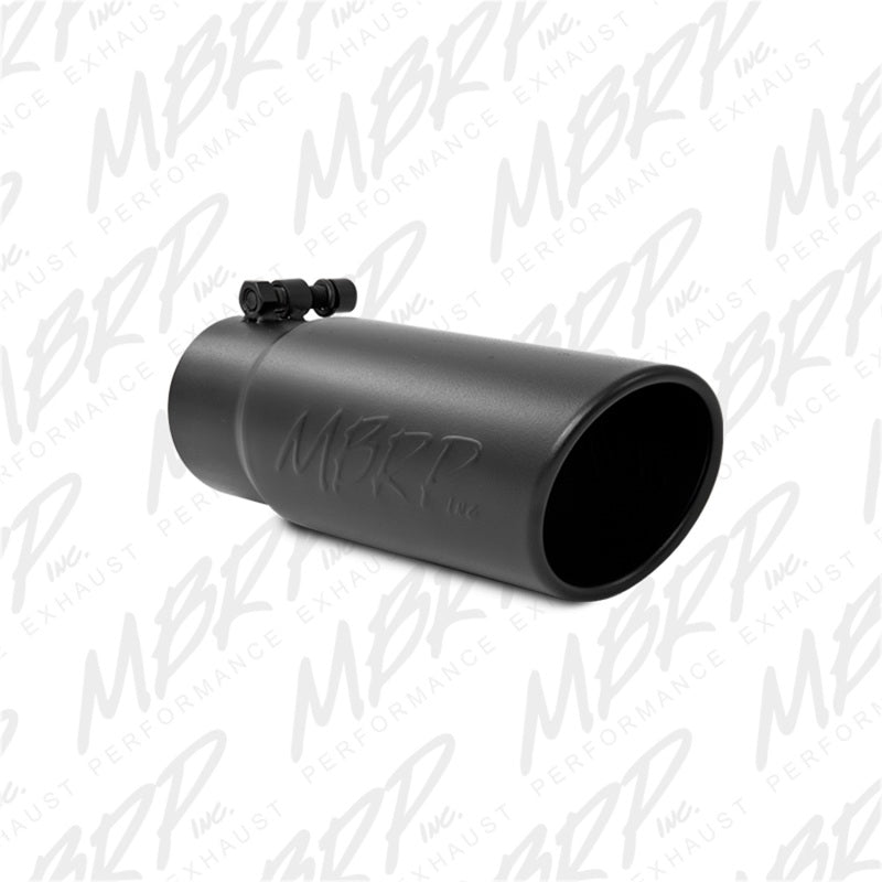 MBRP Universal Tip 3-1/2in O.D. Angled Rolled End - 3in ID Inlet 10in Length - Black - DTX Performance