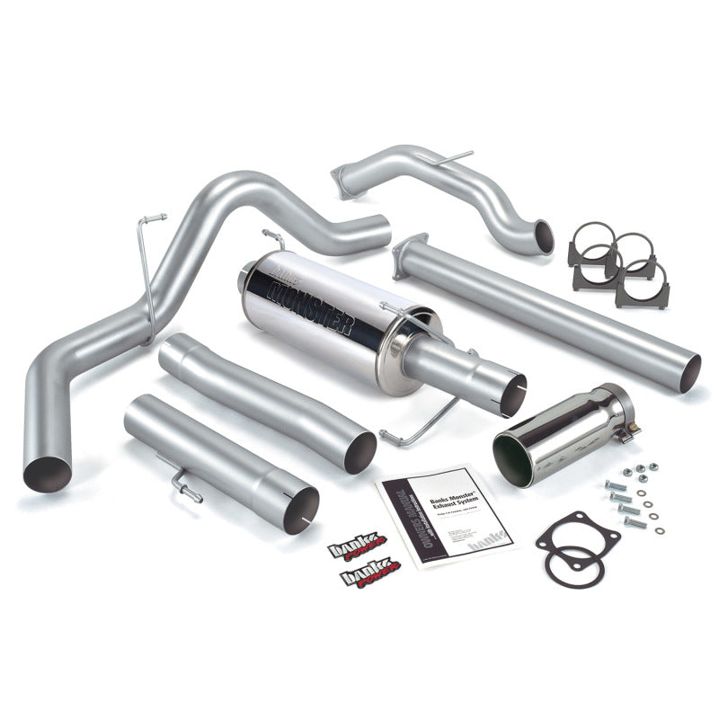 Banks Power 03-04 Dodge 5.9L SCLB/CCSB(Catted) Monster Exhaust Sys - SS Single Exhaust w/ Chrome Tip - DTX Performance