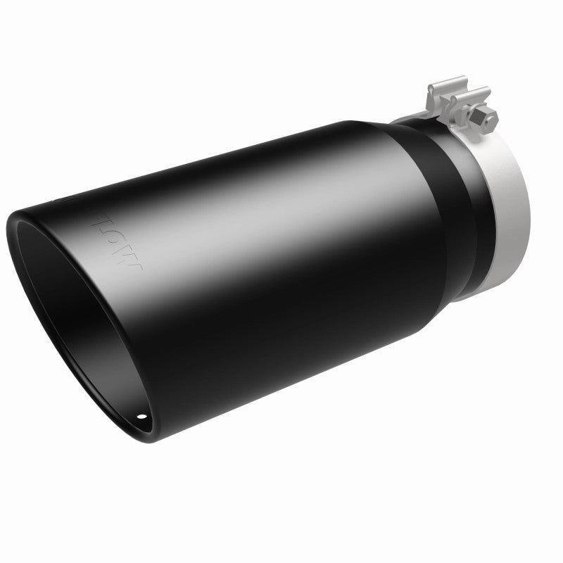 MagnaFlow Tip Stainless Black Coated Single Wall Round Single Outlet 6in Dia 5in Inlet 13in L - DTX Performance