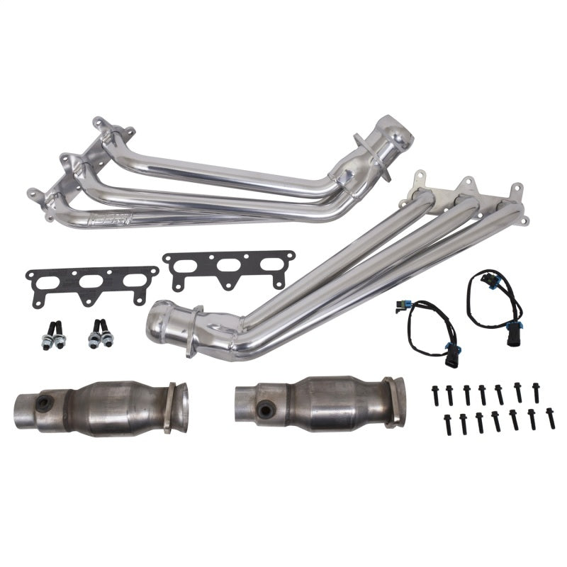 BBK 10-11 Camaro V6 Long Tube Exhaust Headers With Converters - 1-5/8 Silver Ceramic - DTX Performance