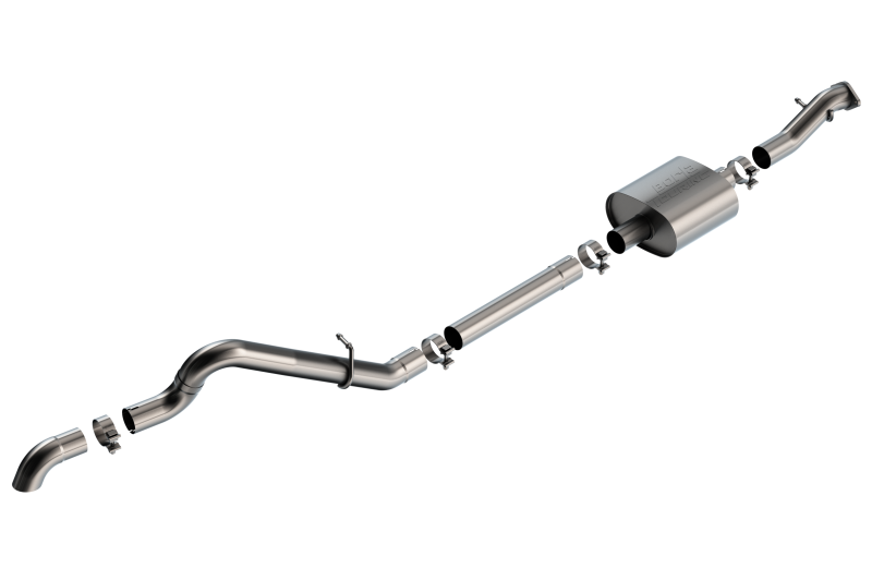 Borla 21-22 Ford Bronco 2.3L 2DR/4DR T-304 Stainless Steel Cat-Back Touring Exhaust - Brushed - DTX Performance