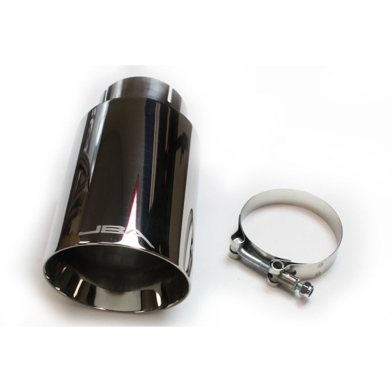 JBA 2.5in x 4.5in x 8 1/4in Double Wall Polished Chrome Tip - Clamp On - DTX Performance