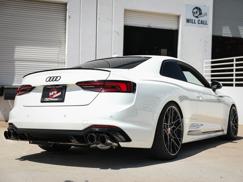 aFe 18-20 Audi RS5 Coupe MACH Force-Xp 3in to 2.5in 304 SS Axle-Back Exhaust System-Quad Carbon Tips - DTX Performance