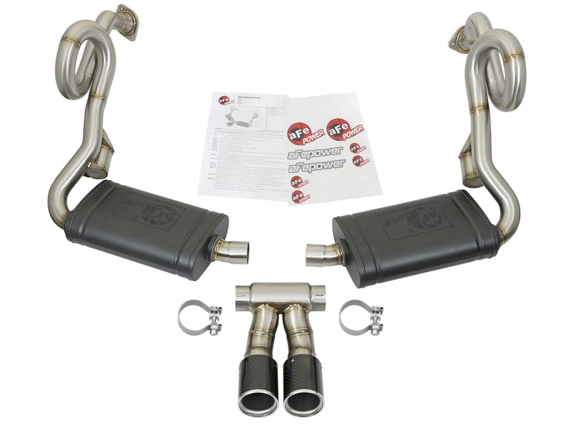 aFe MACHForce-Xp 2in 304 SS Cat-Back Exhaust w/Carbon Fiber Tips 13-16 Porsche Boxster 2.7L/3.4L - DTX Performance