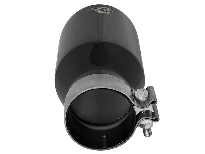 aFe MACH Force-Xp Univ 304 SS Double-Wall Clamp-On Exhaust Tip - Black - 3in Inlet - 4.5in Outlet - DTX Performance