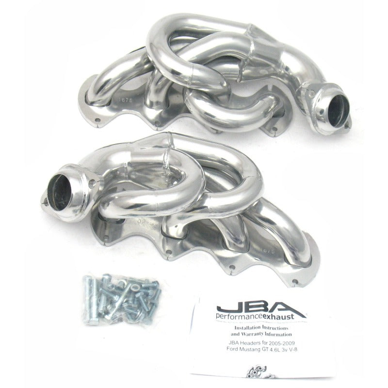 JBA 05-10 Ford Mustang 4.6L 3V 1-5/8in Primary Silver Ctd Cat4Ward Header - DTX Performance