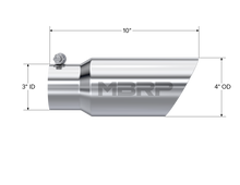 Load image into Gallery viewer, MBRP Universal Tip 4in OD 3in Inlet 10in Length Dual Wall Angled End T304 - DTX Performance