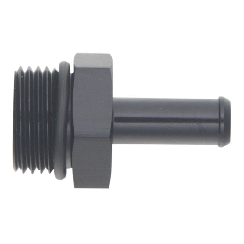 DeatschWerks 10AN ORB Male to 3/8in Male Barb Fitting - Anodized Matte Black - DTX Performance