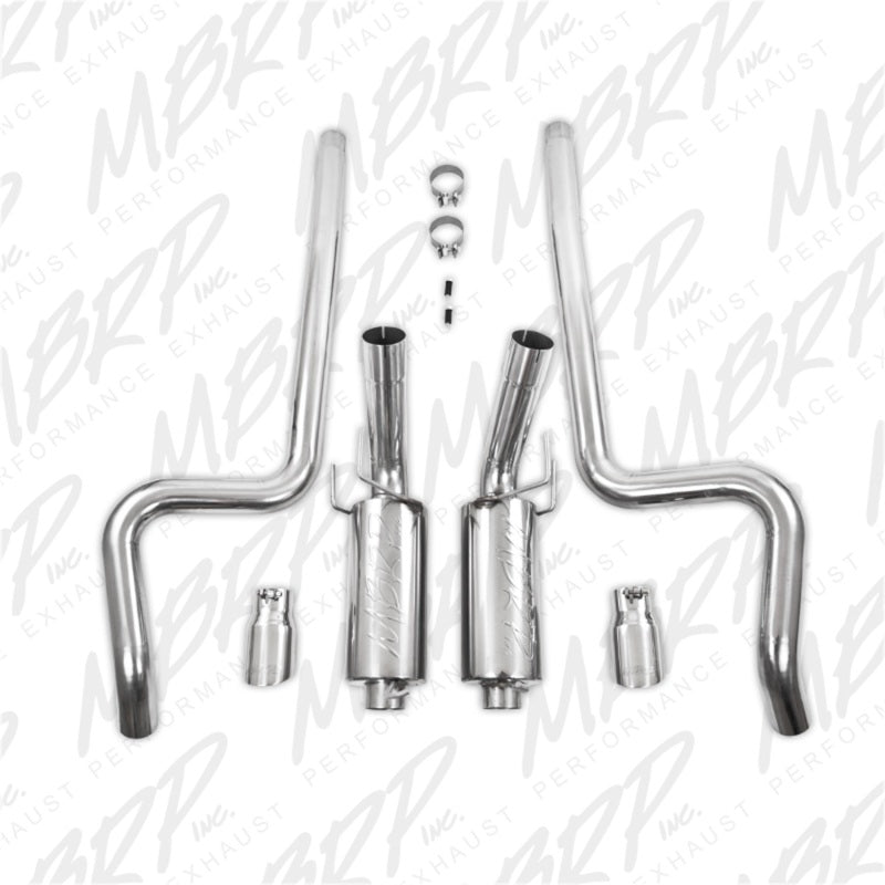 MBRP 11-14 Ford Mustang GT 5.0L Dual Split Rear Street Version T409 3in Cat Back Exhaust System - DTX Performance