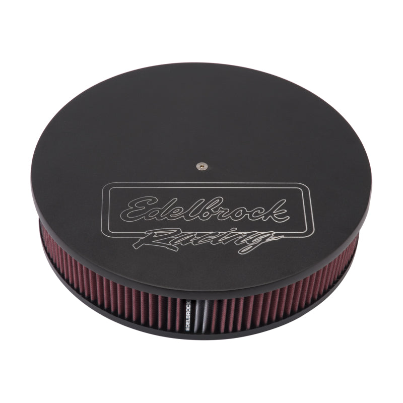 Edelbrock Air Cleaner Victor Series Round Aluminum Top Cloth Element 14In Dia X 3 125In Black - DTX Performance