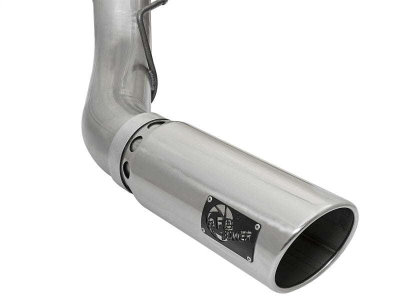 aFe LARGE BORE HD 5in 409-SS DPF-Back Exhaust w/Polished Tip 2017 Ford Diesel Trucks V8 6.7L (td) - DTX Performance