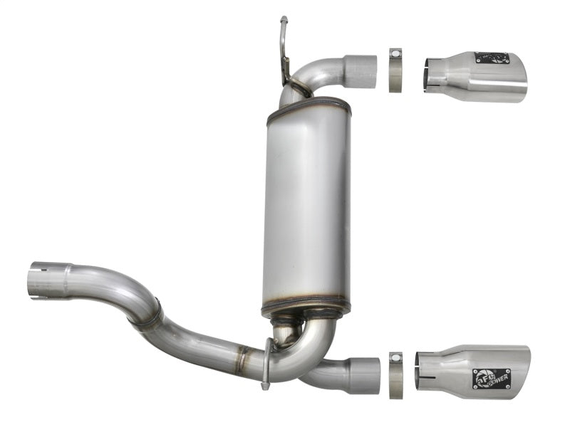 aFe Rebel Series 2.5in 409 SS Axle-Back Exhaust w/ Polished Tips 2018+ Jeep Wrangler (JL) V6 3.6L - DTX Performance