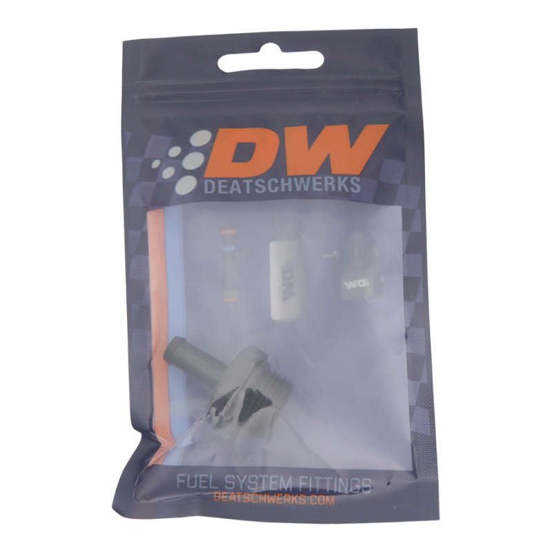 DeatschWerks 8AN ORB Male to 5/16in Male Barb Fitting (Incl O-Ring) - Anodized Matte Black - DTX Performance