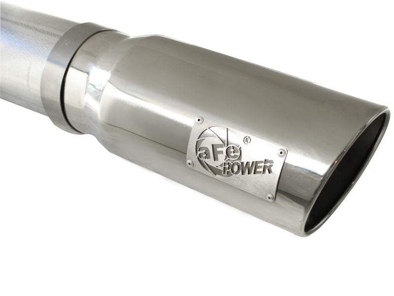 aFe ATLAS 5in DPF-Back Alum Steel Exhaust System Polished Tip GM Diesel Trucks 7.5-10 V8-6.6L td LMM - DTX Performance