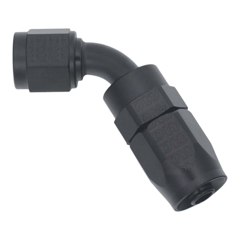 DeatschWerks 6 AN Female Flare Swivel 60-Degree Hose End CPE - Anodized Matte Black - DTX Performance