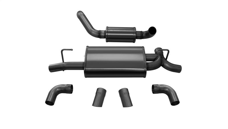 Corsa 18+ Jeep Wrangler JL 2.5in Dual Rear Turn Down Exit Black Touring Axle-Back Exhaust - DTX Performance