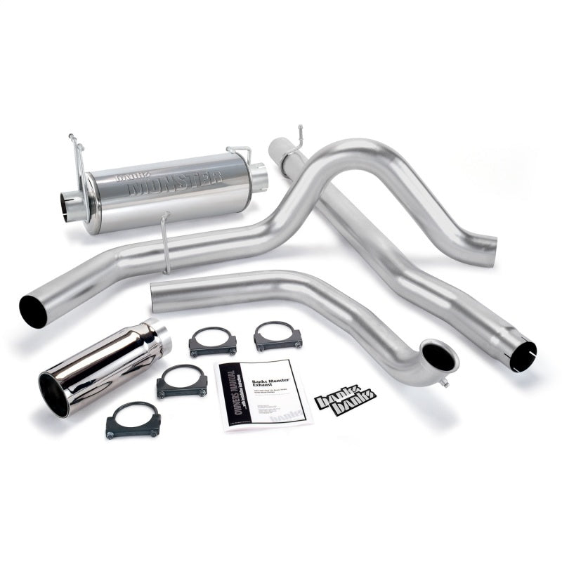 Banks Power 99 Ford 7.3L Truck Cat Monster Exhaust System - SS Single Exhaust w/ Chrome Tip - DTX Performance