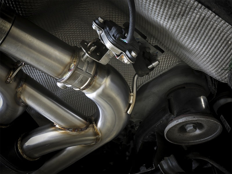 aFe MACH Force-Xp 3.5in. 304 SS C/B Exhaust System 15-18 BMW X5 M (F85) V8-4.4L (tt) - Black Tip - DTX Performance