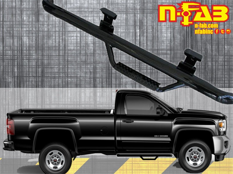 N-Fab Nerf Step 15-17 Chevy-GMC 2500/3500 Regular Cab - Gloss Black - Cab Length - 3in - DTX Performance