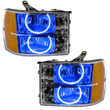 Oracle Lighting 07-13 GMC Sierra Pre-Assembled LED Halo Headlights - (Round Ring Design) -Blue