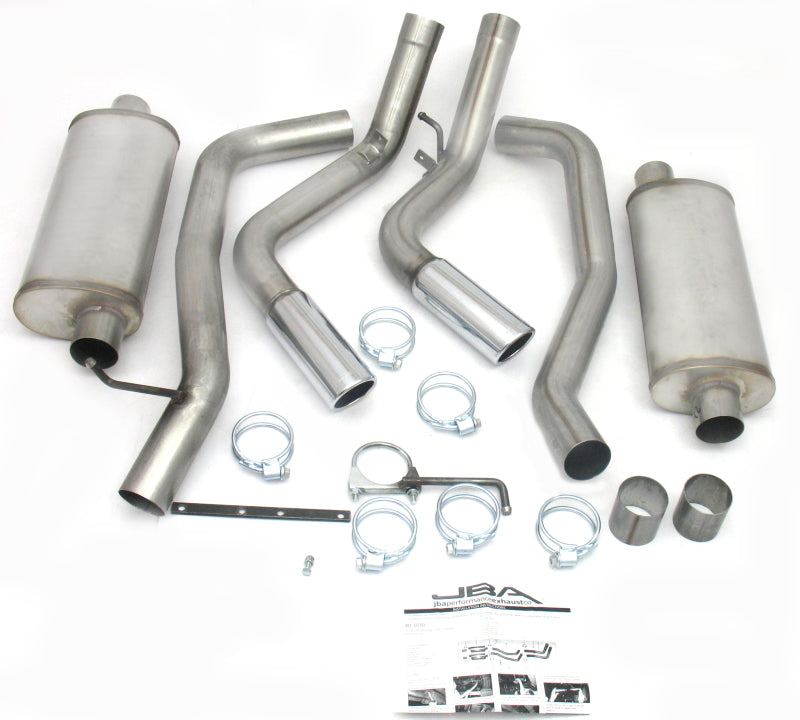 JBA 01-06 Chevrolet Silverado 2500/3500 HD 6.0/8.1L 409SS Pass Side Dual Exit Cat-Back Exhaust - DTX Performance