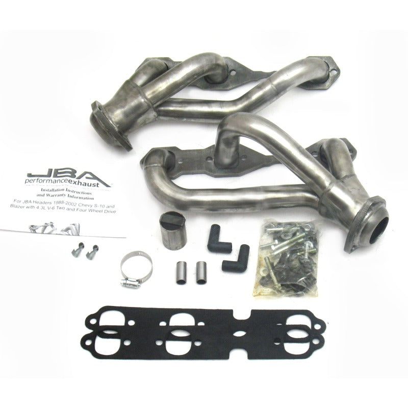 JBA 88-95 & 02-03 GM S-Truck 4.3L V6 4WD 1-1/2in Primary Raw 409SS Cat4Ward Header - DTX Performance