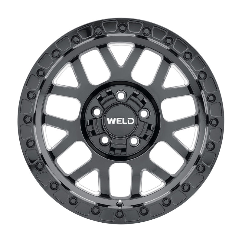 Weld Off-Road W902 17X10 Cinch Beadlock 5X127 5X139.7 ET-24 BS4.50 Gloss BLK MIL / BLK Ring 87.1 - DTX Performance