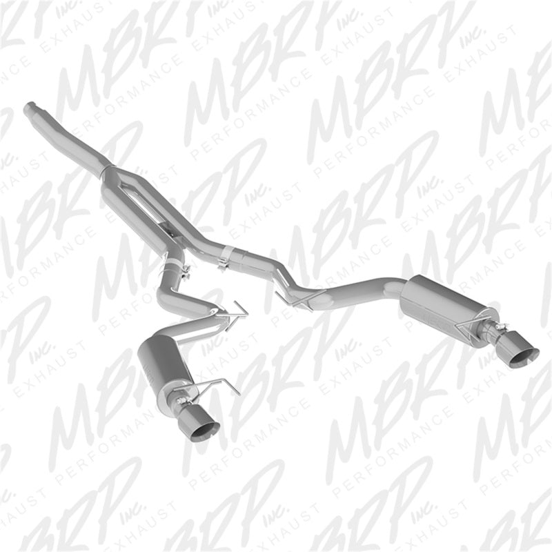 MBRP 15-18 Ford Mustang EcoBoost 2.3L T409 3in Cat Back Dual Split Rear Exit (Race Version) - DTX Performance