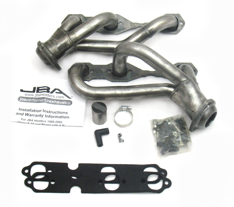 JBA 88-95& 02-03 GM S-Truck 4.3L V6 2WD 1-1/2in Primary Raw 409SS Cat4Ward Header - DTX Performance