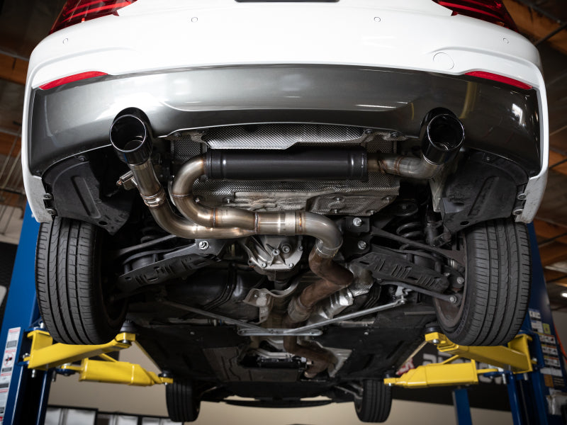 aFe MACHForce XP 3in to 2.5in 304 SS Axle-Back Exhaust w/ Polished Tips 14-16 BMW M235i - DTX Performance