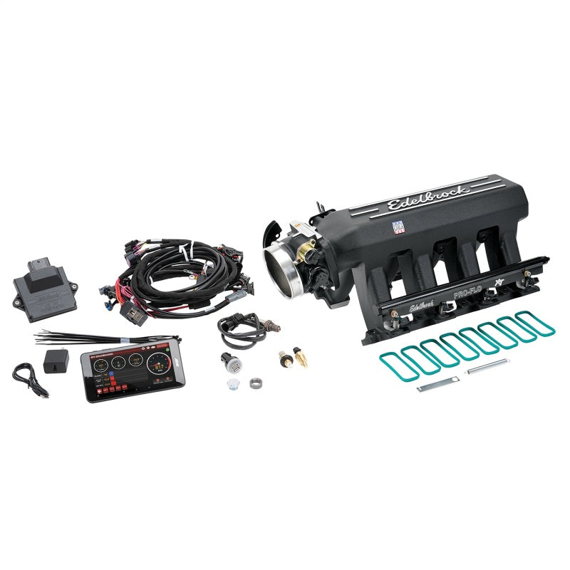 Edelbrock Pro Flo 4 XT EFI System Seq Port LS Gen III/IV Cathedral Port 550 HP Max 35lb/hr Black - DTX Performance