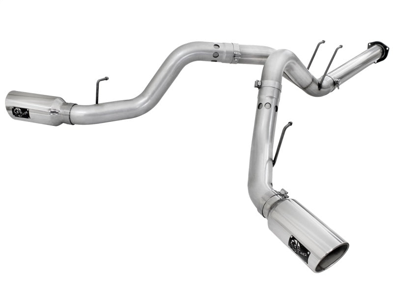 aFe Atlas Exhaust 4in DPF-Back Exhaust Aluminized Steel Polished Tip 11-14 ford Diesel Truck V8-6.7L - DTX Performance