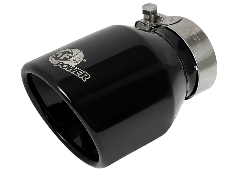 aFe MACH Force-Xp 409 SS Clamp-On Exhaust Tip 2.5in. Inlet / 4in. Outlet / 6in. L - Black - DTX Performance