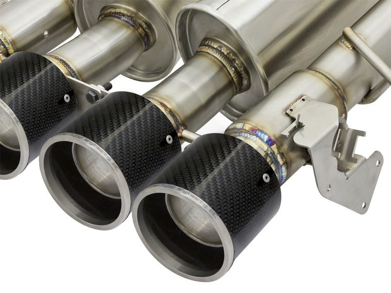 aFe MACHForce XP 3in -2 1/2in Axle Back SS Exhaust w/Carbon Fiber Tips 14-17 Chevy Corvette V8 6.2L - DTX Performance