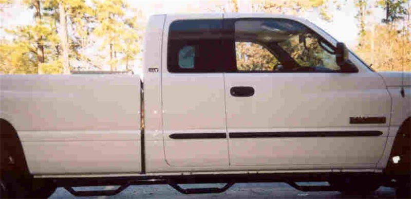 N-Fab Nerf Step 97-01 Dodge Ram 1500/2500/3500 Quad Cab 8ft Bed - Gloss Black - Bed Access - 3in - DTX Performance