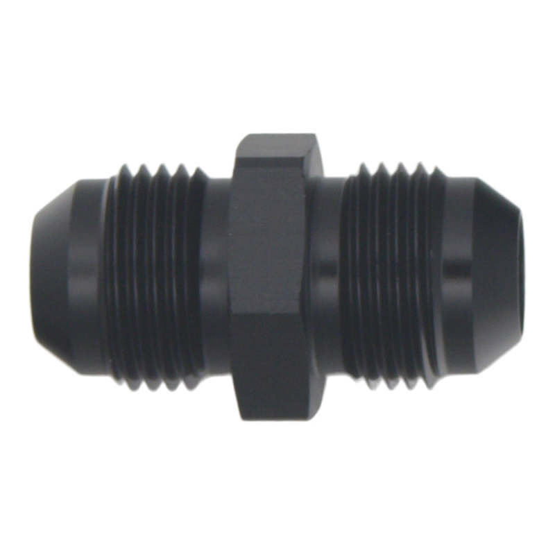 DeatschWerks 8AN Male Flare to 8AN Male Flare Coupler - Anodized Matte Black - DTX Performance