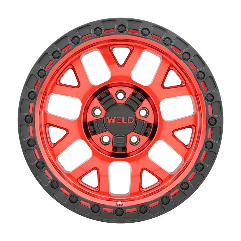 Weld Off-Road W133 17X9 Cinch 6X135 6X139.7 ET-12 BS4.50 Candy Red / Satin Black Ring 106.1 - DTX Performance