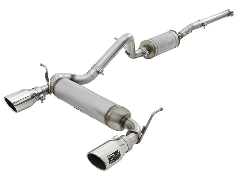 aFe Rebel Series 2.5in 409 SS Cat-Back Exhaust w/ Polished Tips 07+ Jeep Wrangler (JK) V6 3.6L/3.8L - DTX Performance