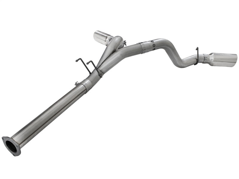 aFe LARGE BORE HD 4in 409-SS DPF-Back Exhaust w/Polished Tip 11-14 Ford Diesel Trucks V8-6.7L (td) - DTX Performance