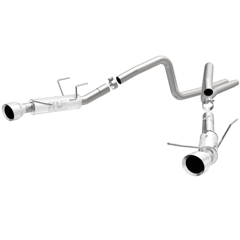 Magnaflow 2014 Ford Mustang V6 3.7L Comp Series Dual Split Rear Polished Stainless C/B Perf Exhaust - DTX Performance