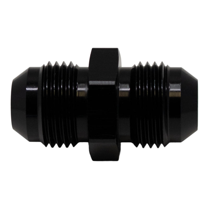 DeatschWerks 8AN Male Flare to 8AN Male Flare Coupler - Anodized Matte Black - DTX Performance