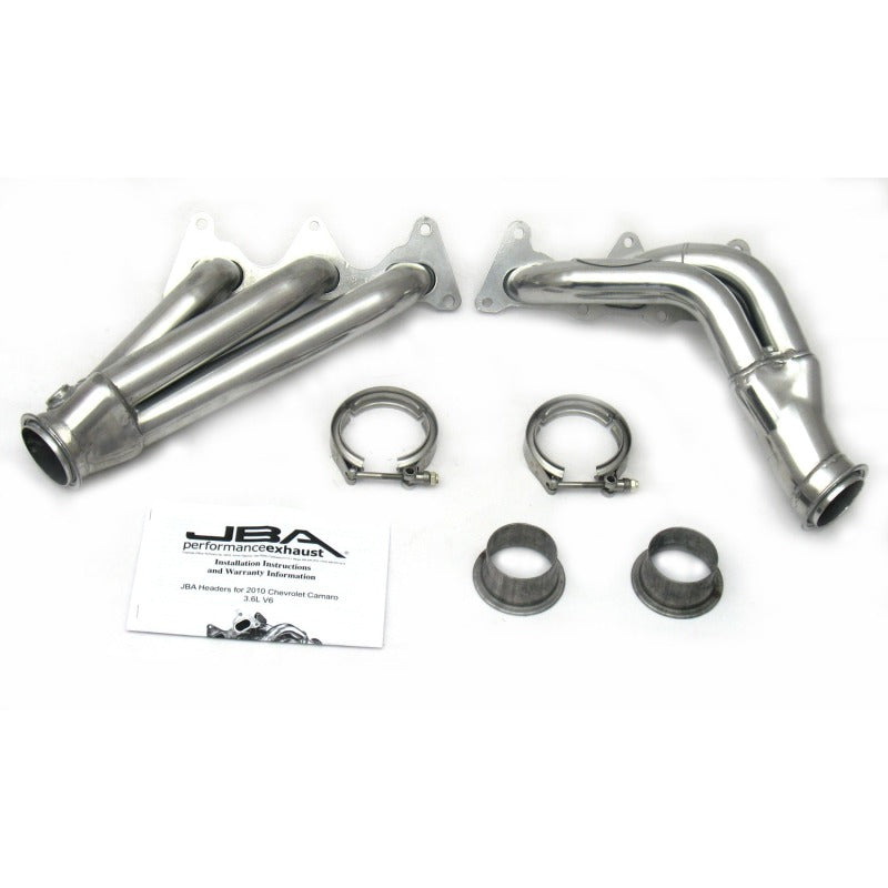 JBA 10-11 Camaro 3.6L V6 1-5/8in Primary Silver Ctd Cat4Ward Header - DTX Performance