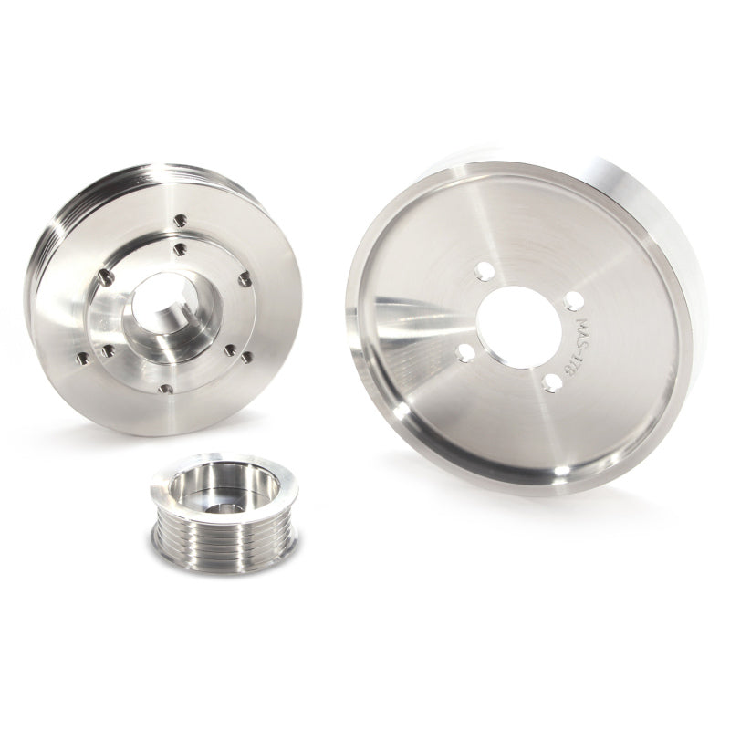 BBK 02-04 Mustang 4.6 GT Underdrive Pulley Kit - Lightweight CNC Billet Aluminum (3pc) - DTX Performance