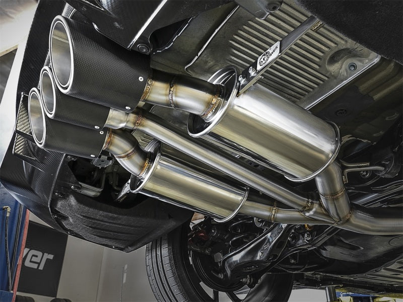 aFe POWER Takeda 2-1/2in to 2-1/4in 304SS Catback Dual-Exit Exhaust 17+ Honda Civic Type R w/CF Tips - DTX Performance