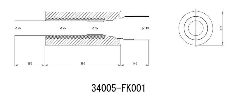 HKS Universal Stainless Hi Power 170mm Titanium Muffler - DTX Performance