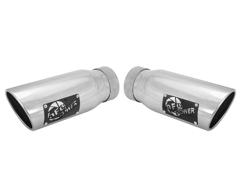 aFe MACHForce-XP 304 Stainless Steel Polished Exhaust Tip 3.5in x 4.5in Out x 12in L Clamp-On - DTX Performance