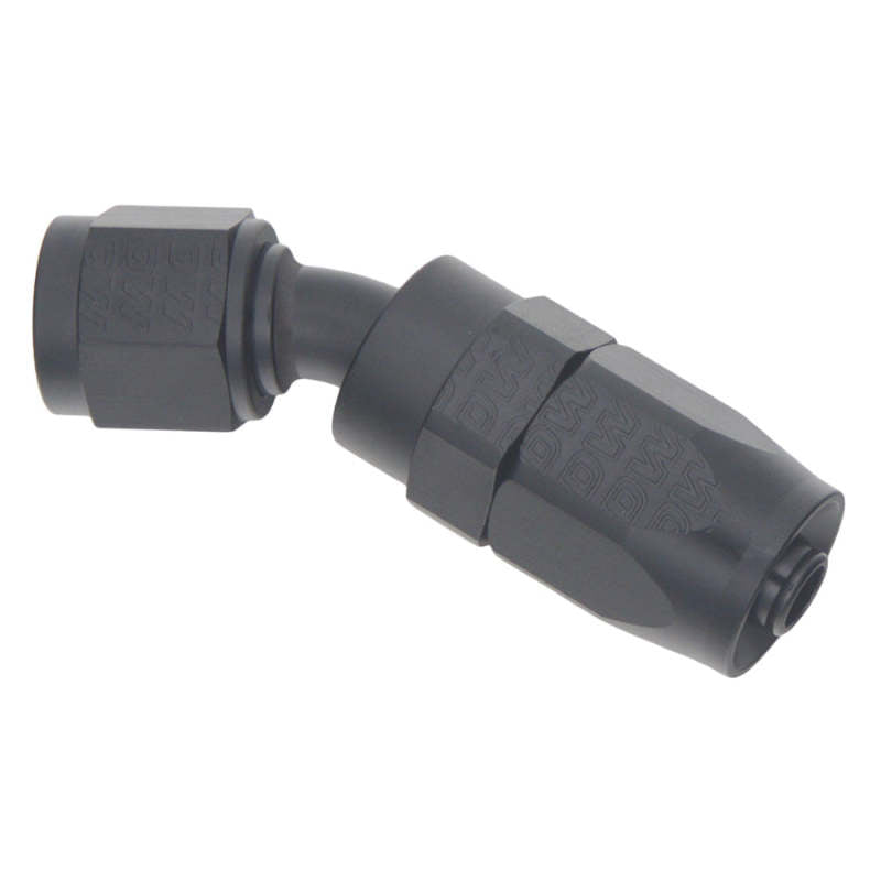 DeatschWerks 6 AN Female Flare Swivel 30-Degree Hose End CPE - Anodized Matte Black - DTX Performance