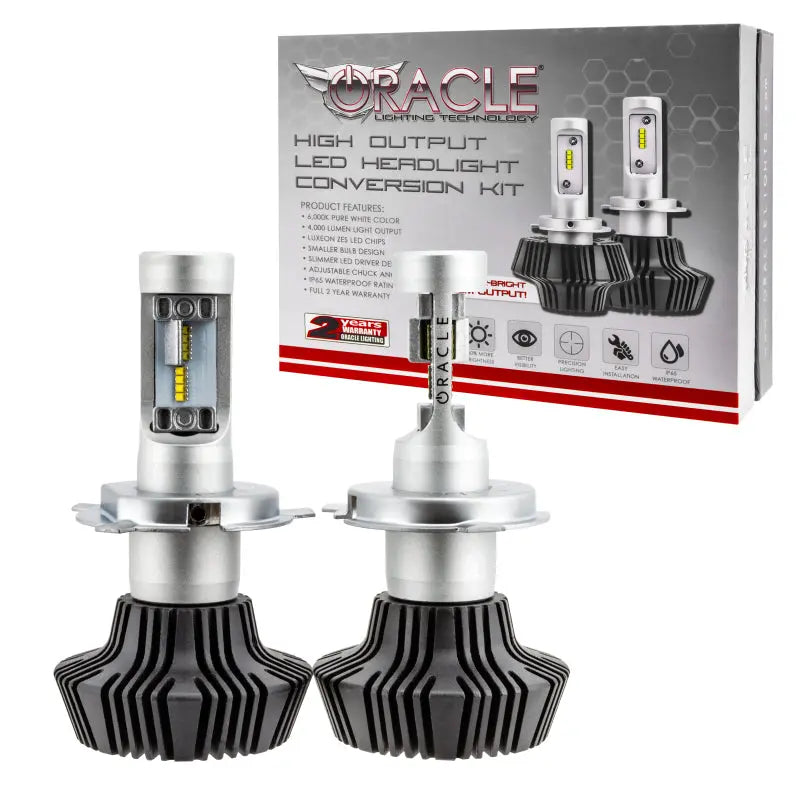 Oracle H4 4000 Lumen LED Headlight Bulbs (Pair) - 6000K - DTX Performance