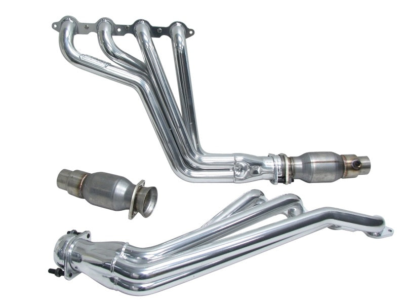 BBK 10-15 Camaro LS3 L99 Long Tube Exhaust Headers With Converters - 1-3/4 Silver Ceramic - DTX Performance