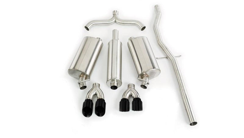 Corsa 98-03 Cadillac Seville 4.6L 2.5in Cat-Back Dual Rear w Twin 35in Black Pro-Series Tips - DTX Performance